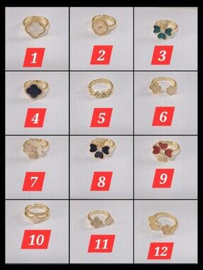 14kt Gold filled Clovers rings 12 Designs
